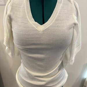 Planet Gold White/cream butterfly sleeve sweater top